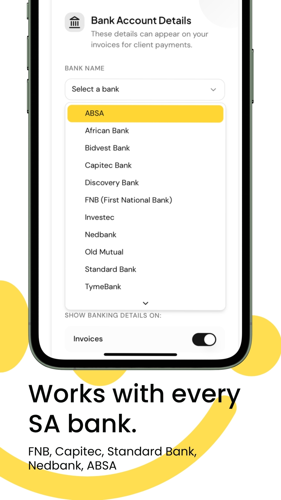 Danko Invoice — Banking details that work with every South African bank