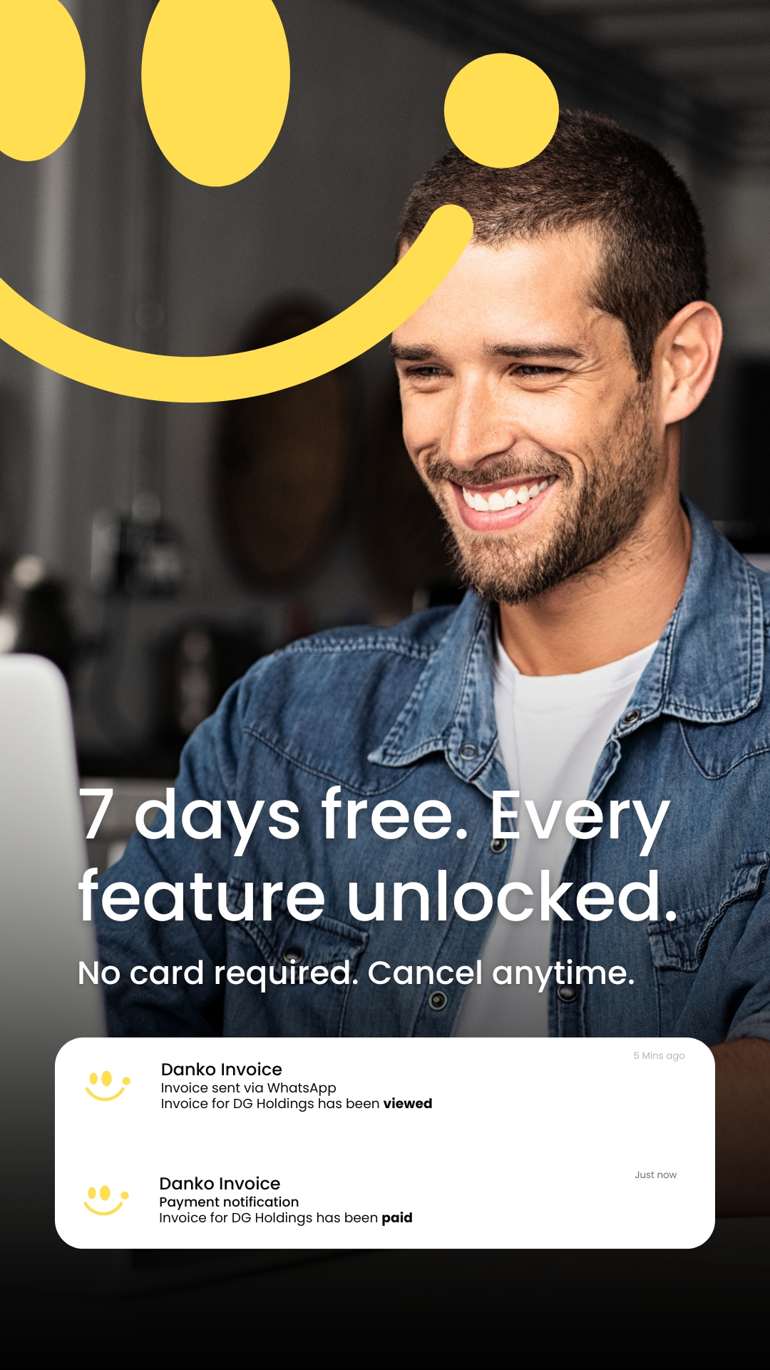 Danko Invoice — Seven days free with every feature unlocked